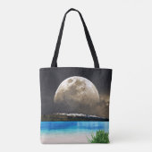 Maan en strand tote bag (Achterkant)