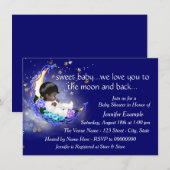 Maan en terug Baby shower Kaart (Voorkant / Achterkant)