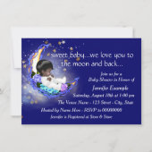 Maan en terug Baby shower Kaart (Voorkant)