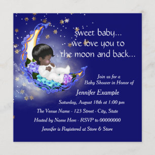 Maan en terug Etnische babyshower Kaart