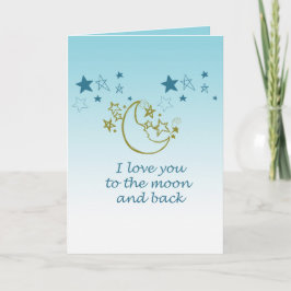 Maan en terug sterren Aqua Ombre Kaart
