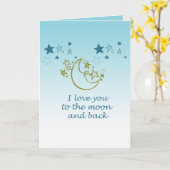 Maan en terug sterren Aqua Ombre Kaart (Gele Bloem)