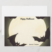 Maan en vleermuizen blij Halloween Briefpapier (Voorkant / Achterkant)