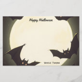Maan en vleermuizen blij Halloween Briefpapier (Voorkant)