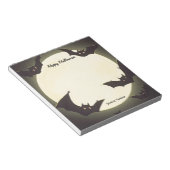 Maan en vleermuizen blij Halloween Notitieblok (Schuin)