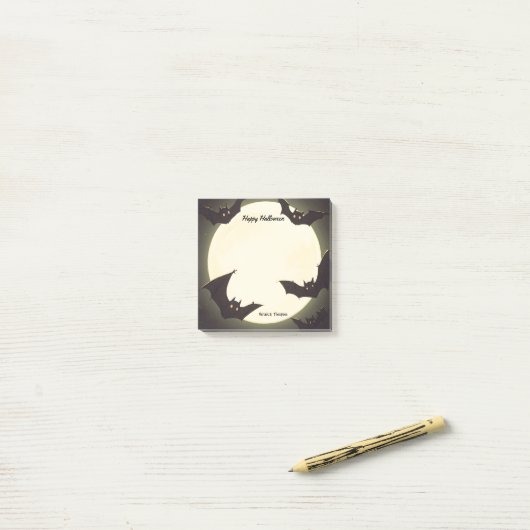 Maan en vleermuizen blij Halloween Post-it® Notes (Op bureau)