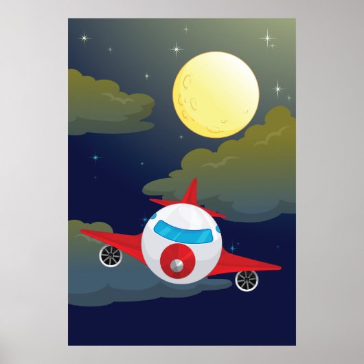 Maan- en vliegtuigposter poster (Voorkant)