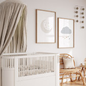 Maan en wolk boho set van 2 kwekerij print