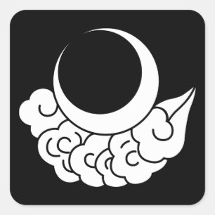 Maan en wolk vierkante sticker