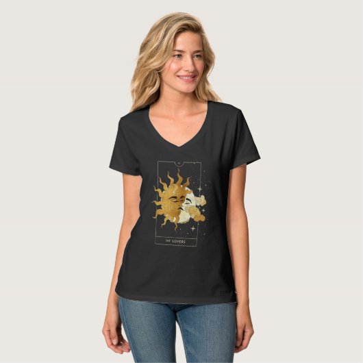 Maan En Zon Kussen Tarot Wicca Boohoo Gotische Hip T-shirt (Voorkant volledig)