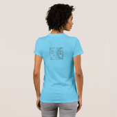 Maan- en zonabstracte draagbare kunst t-shirt (Achterkant volledig)