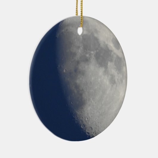 Maan en zonsondergang met dubbelziende kerst keramisch ornament (Rechts)