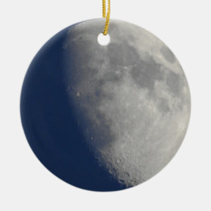 Maan en zonsondergang met dubbelziende kerst keramisch ornament