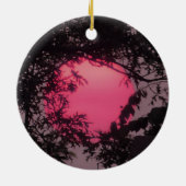 Maan en zonsondergang met dubbelziende kerst keramisch ornament (Achterkant)