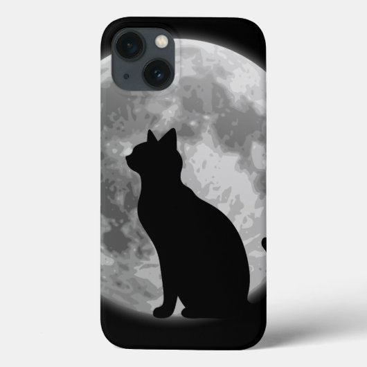 Maan en zwarte kat Case-Mate iPhone case (Achterkant)