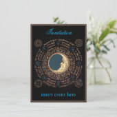 Maan Evenement Uitnodiging Plat Kaart (Staand voorkant)