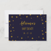maan gemaakt van kaas, goudglitter, baby shower bedankkaart (Achterkant)