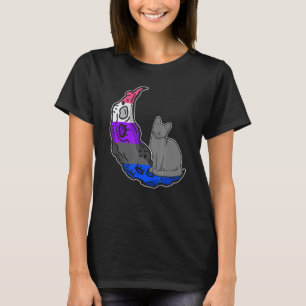 Maan Genderfluid Vlag Kat LGBTQ Veilige Ruimte Gay T-shirt