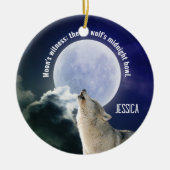 Maan getuige: de wolf's middernacht huilen Aanpass Keramisch Ornament (Voorkant)