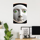 Maan gezichtsobject van liefde poster (Thuiskantoor)
