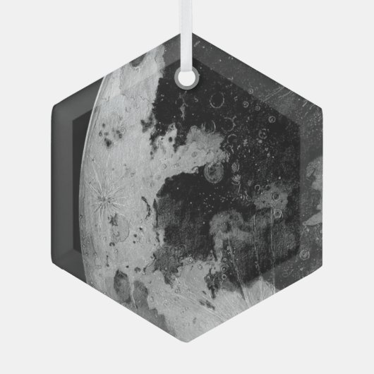 maan glas ornament (Voorkant)