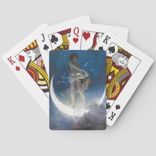 Maan Godin strooit 's nachts sterren uit Pokerkaarten (Achterkant)