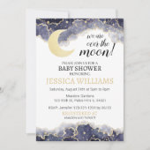 Maan-gouden babyshower-uitnodiging kaart (Voorkant)
