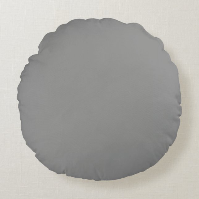 Maan Grijs Effen Kleur Rond Kussen (Voorkant)
