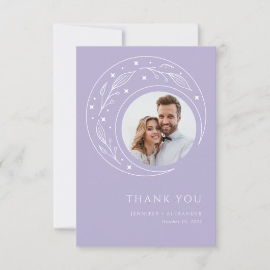 maan grillige bruiloft bedankkaart (Voorkant)