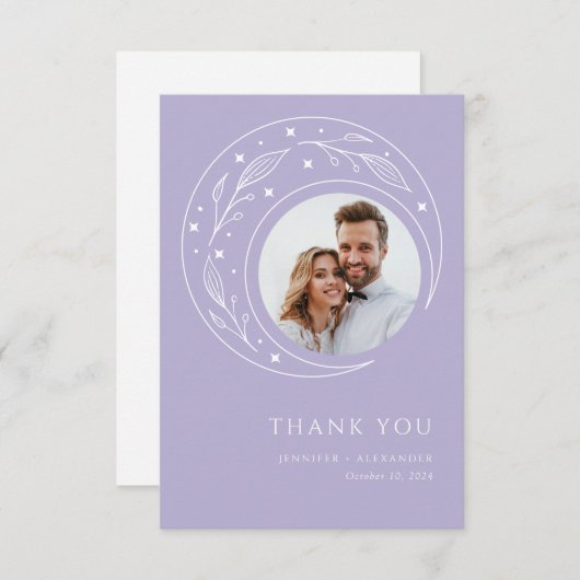 maan grillige bruiloft bedankkaart (Voorkant / Achterkant)