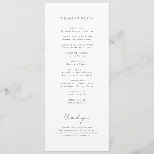 maan grillige bruiloft programmakaart (Achterkant)