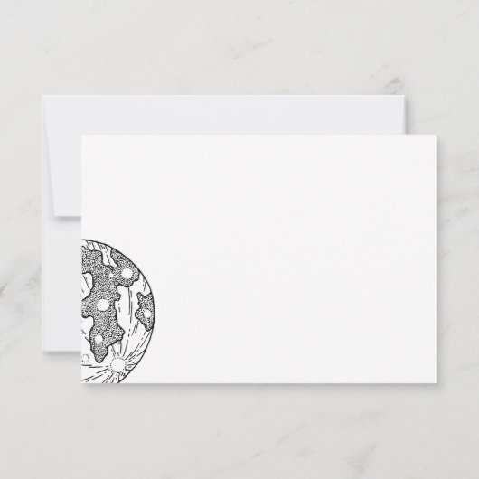 Maan Hand Tekening Sterrenruimte invoegen Elegant (Achterkant)