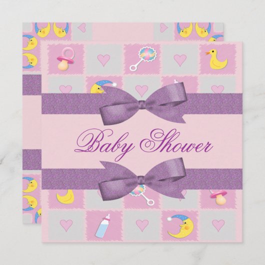 Maan, hart en Baby, gierig Baby shower Kaart (Voorkant / Achterkant)