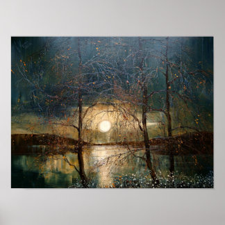 Maan, hedendaagse kunst. poster