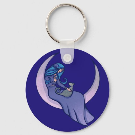 Maan Heks MaanKind Pagan Wicca Sleutelhanger (Voorkant)