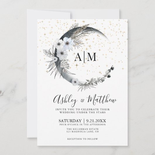 Maan hemelbruiloft kaart (Voorkant)