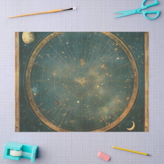  maan hemelse kaart ontwerp (2) tissuepapier (Craft)