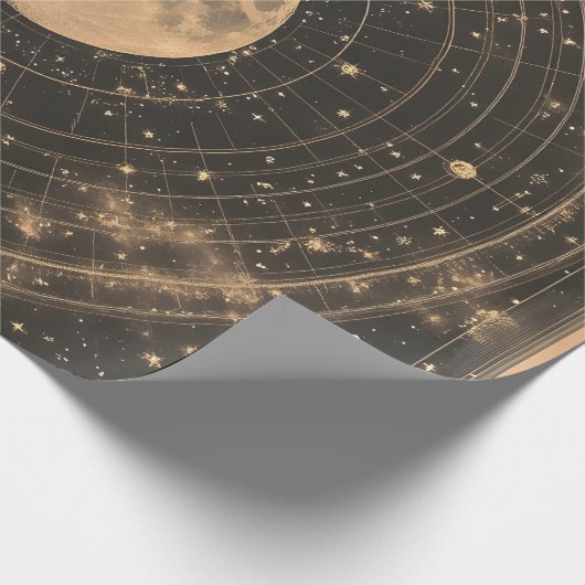  maan hemelse kaart ontwerp cadeaupapier (Hoek)