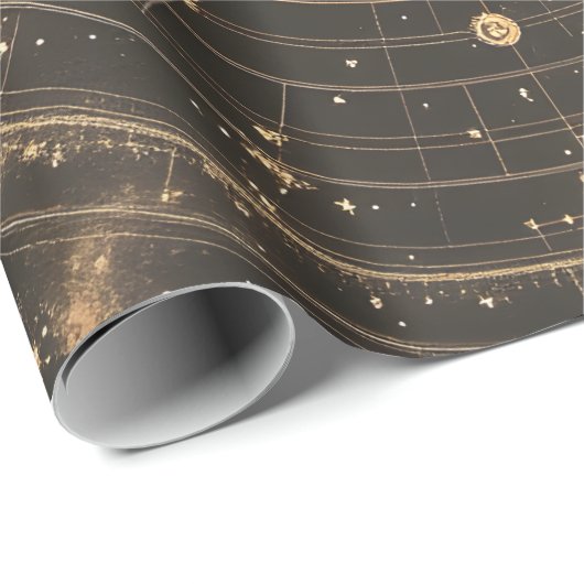  maan hemelse kaart ontwerp cadeaupapier (Rol Hoek)