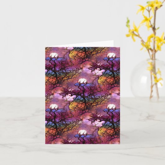 Maan in de bomen.... kaart (Gele Bloem)