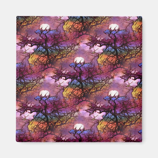 Maan in de bomen.... magneet (Voorkant)