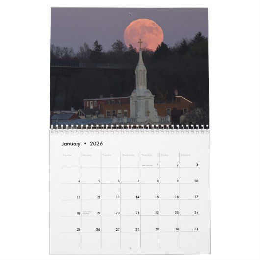 Maan in de Hudson-vallei Kalender (Jan 2026)