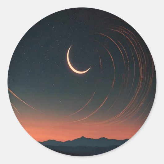 Maan in de lucht Magische sticker (Voorkant)