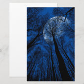 Maan in de Night Sky Briefpapier (Voorkant / Achterkant)