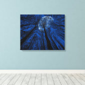 Maan in de Night Sky Canvas Afdruk (Insitu (Houten vloer))