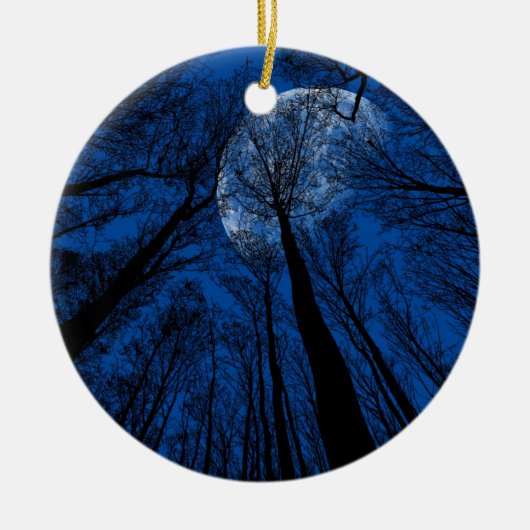 Maan in de Night Sky Keramisch Ornament (Voorkant)