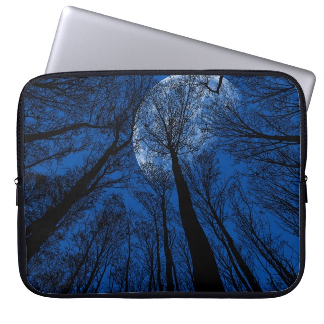 Maan in de Night Sky Laptop Sleeve (Voorkant)