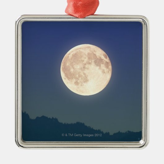 Maan in de Night Sky Metalen Ornament (Voorkant)
