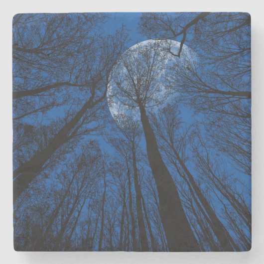 Maan in de Night Sky Stenen Onderzetter (Voorkant)