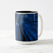 Maan in de Night Sky Tweekleurige Koffiemok (Voorkant rechts)